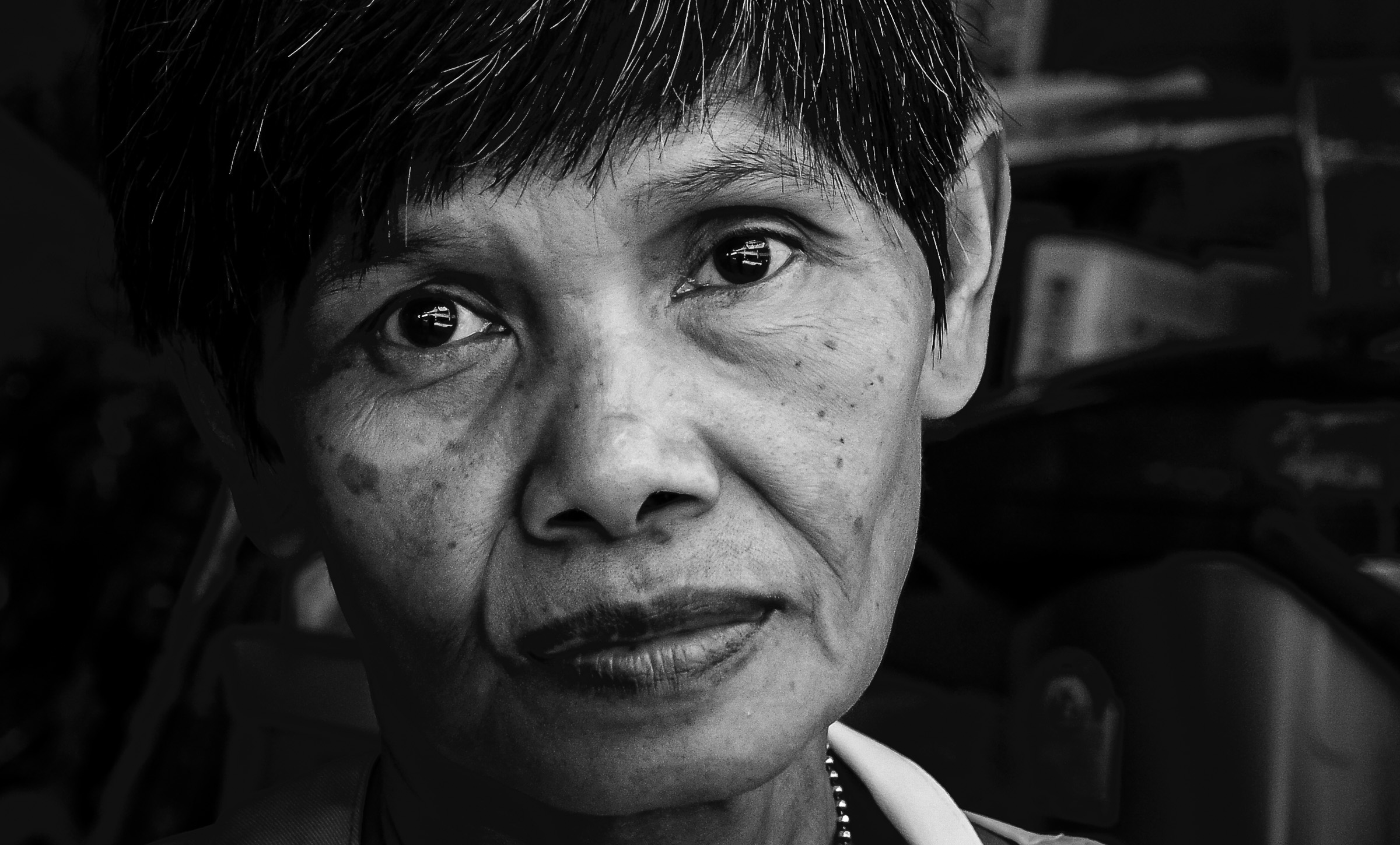 Close portrait, older woman